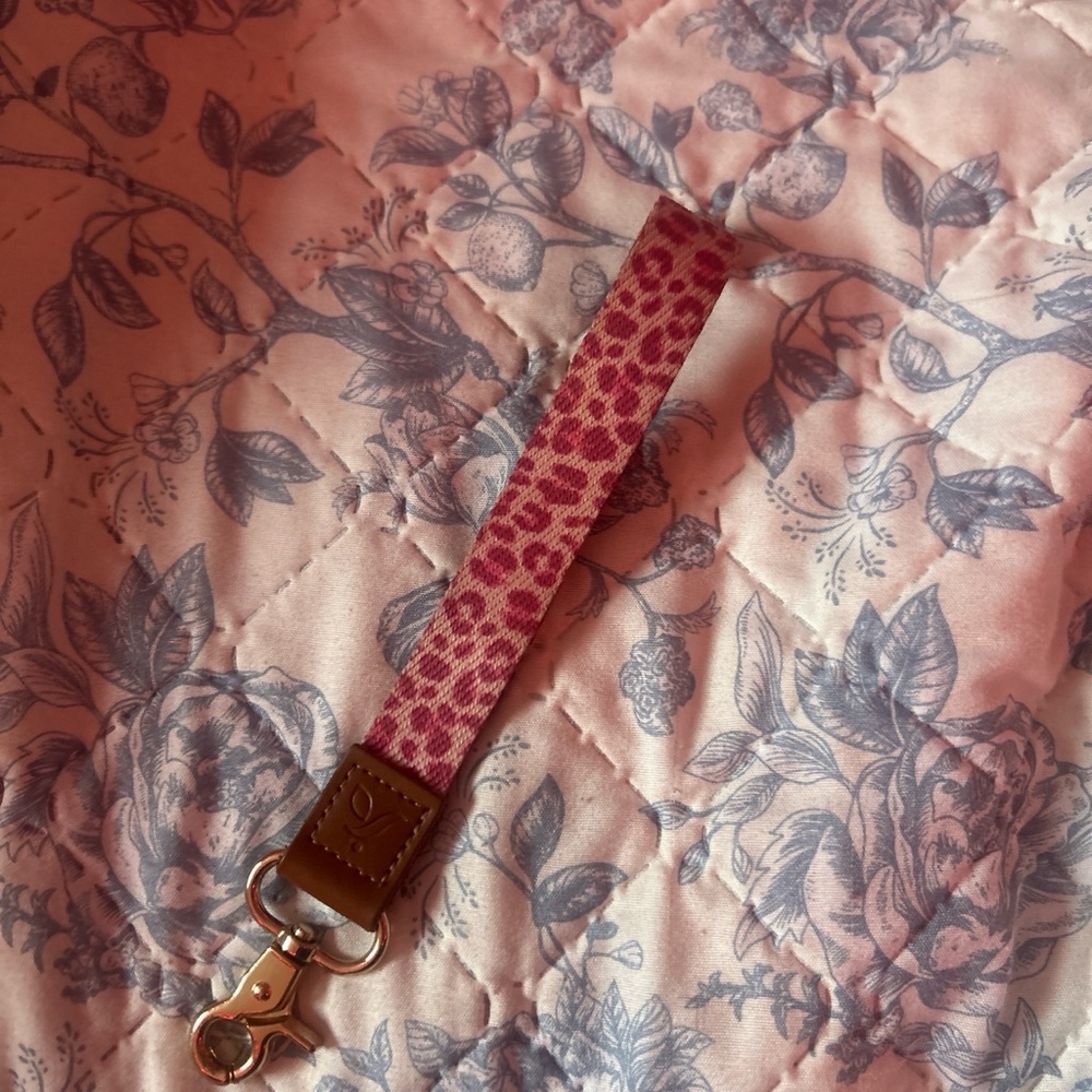 Pink Leopard Print Keychain